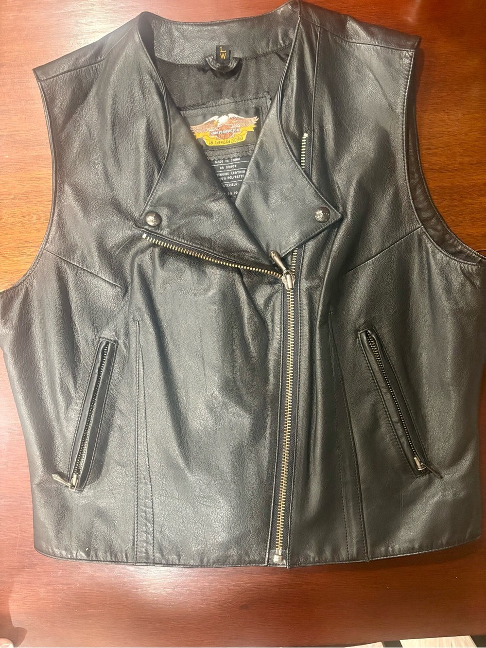 Harley Davidson Women’s Black Leather Vest
